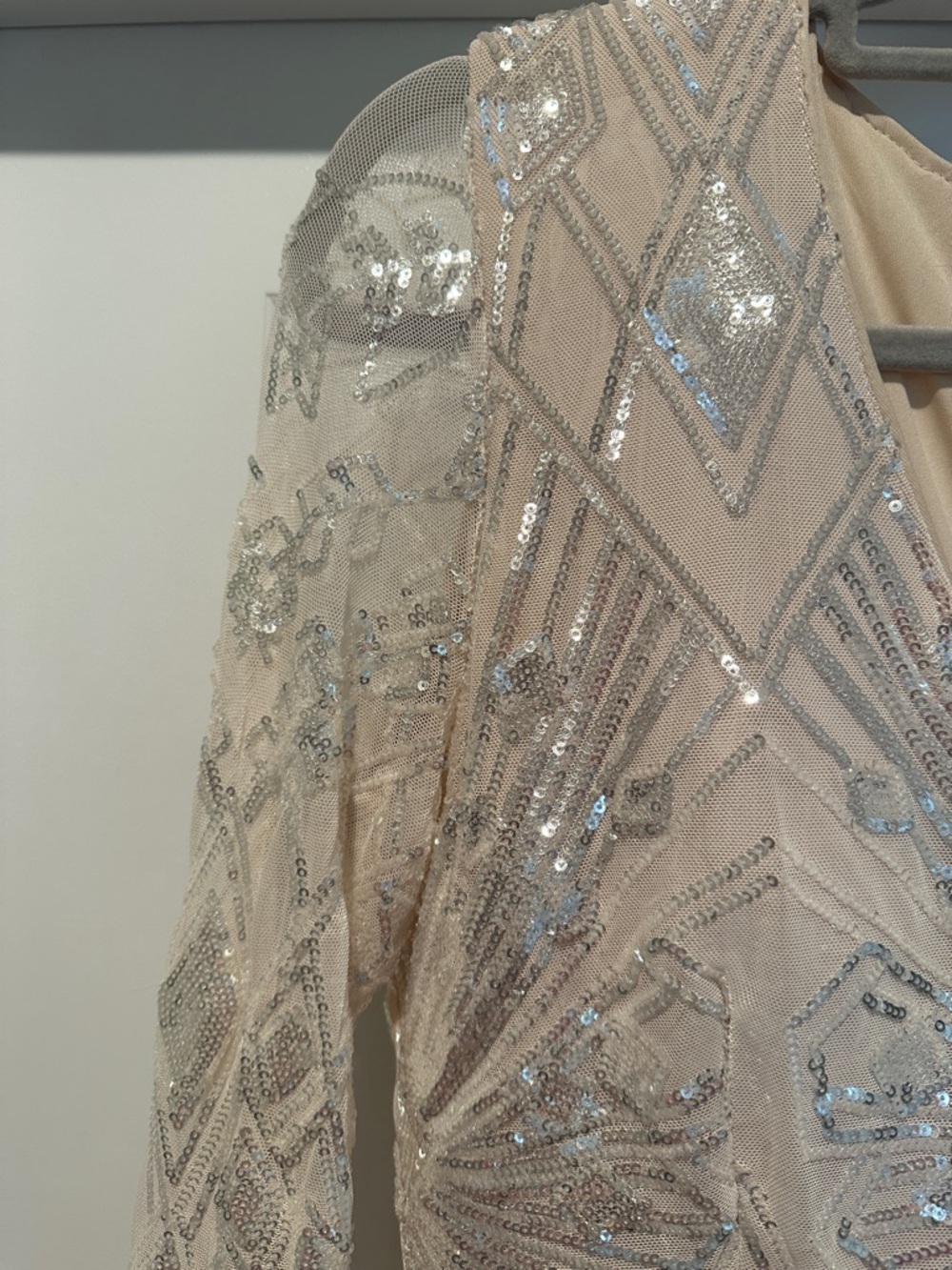 Baltic Born Long-Sleeve Sequin Gown in Nude (soieblu) - Picture 4 of 8